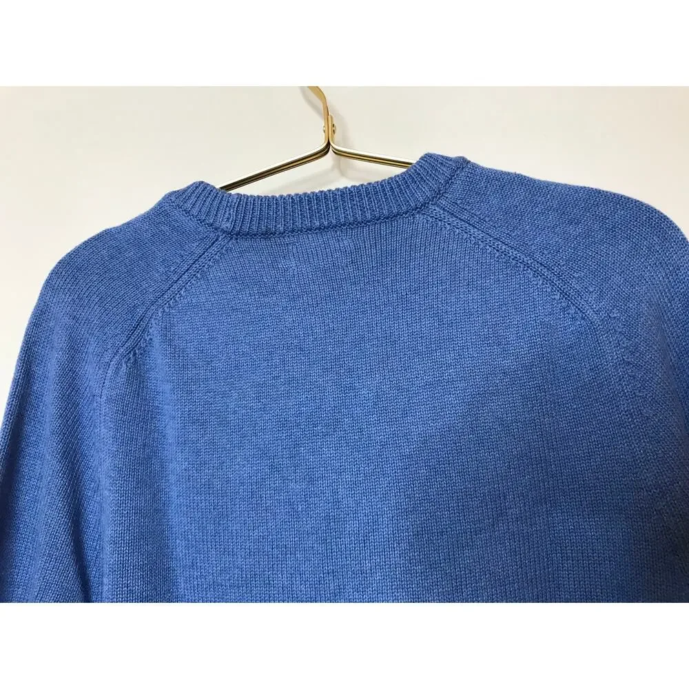 J. Crew Knit Crew Neck Sweater Womens S Blue Cotton